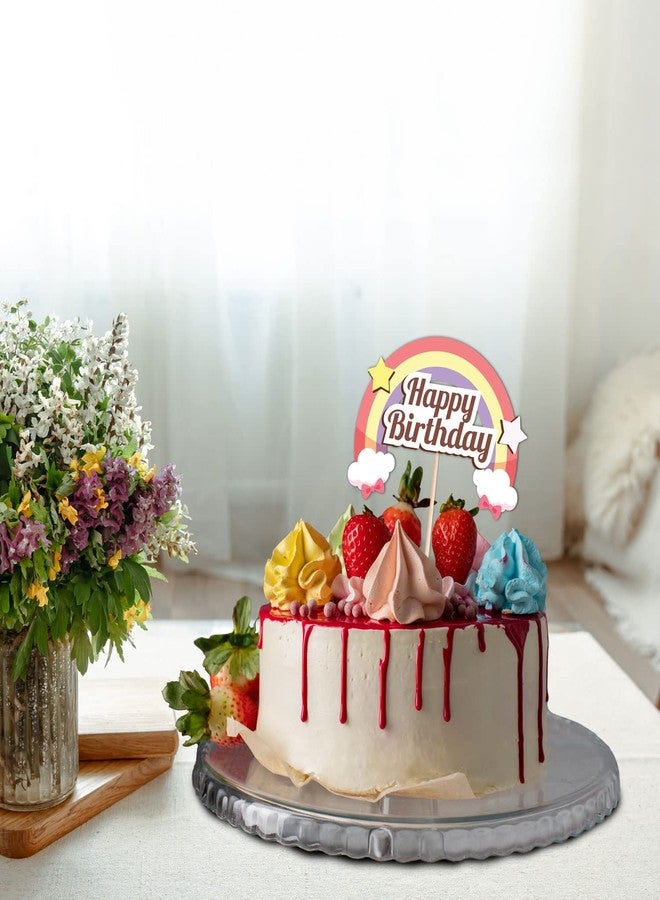 Festiko® Happy Birthday Rainbow Theme Cake Topper, Special Decorations Items, Cakes Accessories, Cake Decoration Supplies - Image 2